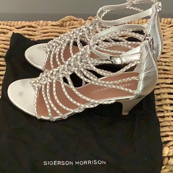 Silver braided Sigerson Morrison Argento shoes - Picture 3 of 8